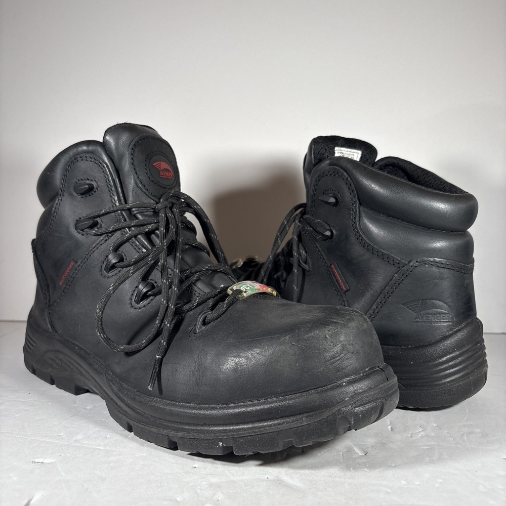 Avenger‎ Medium Framer CT Black Leather Work Boots Size 10.5 - A7223